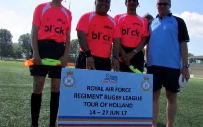 Rugby referees using AXIWI during Royal Air Force Regiment Rugby League Tour of Holland