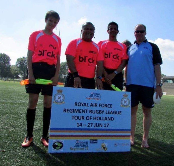 Rugby referees using AXIWI during Royal Air Force Regiment Rugby League Tour of Holland