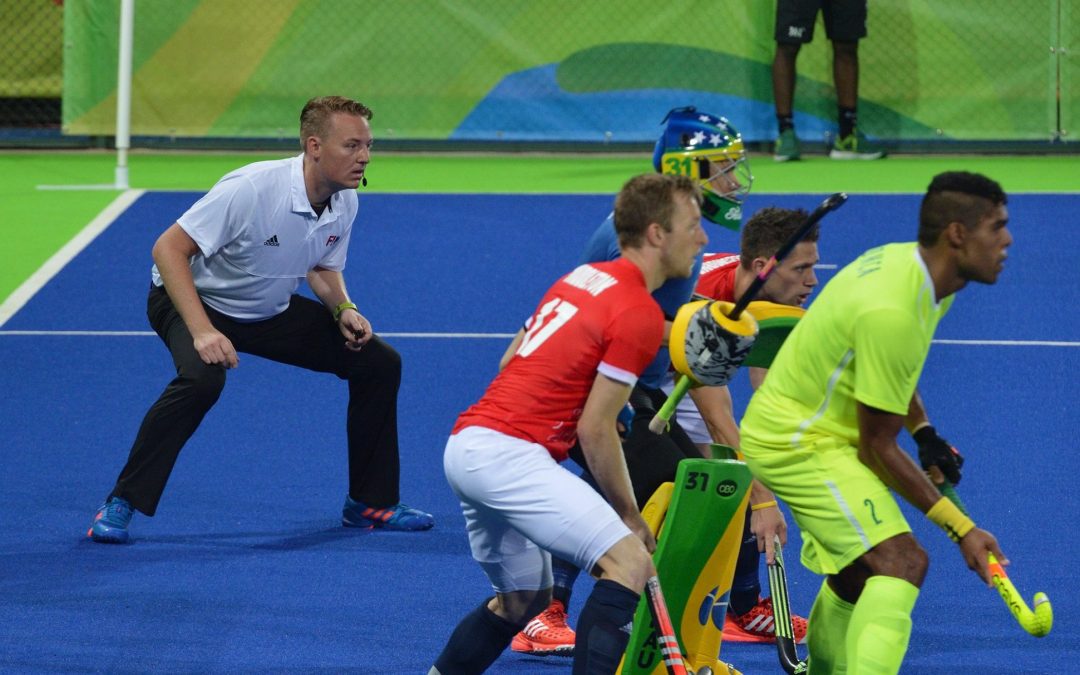 Coen van Bunge Umpire Academy works with AXIWI during Malaga field hockey umpire camp