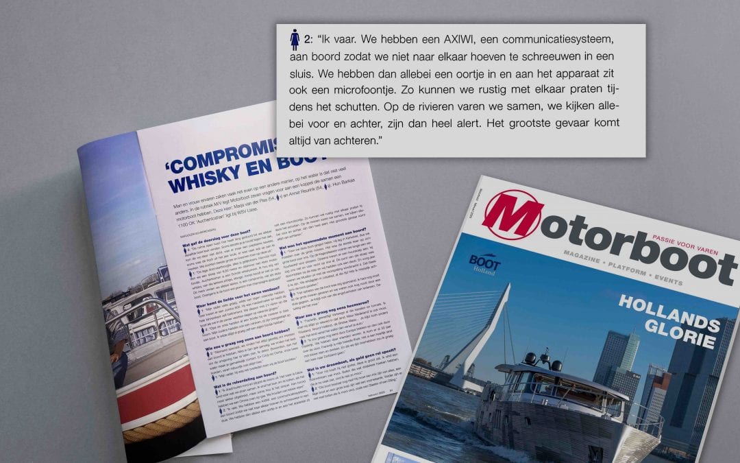 AXIWI mentioned in Dutch ‘Motorboat’ magazine: “We no longer have to shout at each other in a sluice”