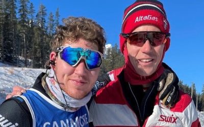 Visually impaired skier Jesse Bachinsky navigates safely with AXIWI headsets at World Cup